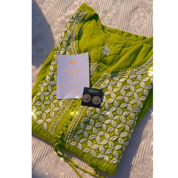 Alfah Finery Other - Summer collection | Green Short Frock With Hand Embroidered Work|